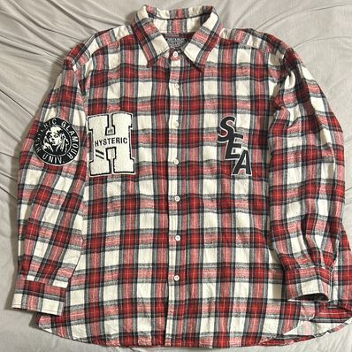 WIND AND SEA x HYSTERIC GLAMOUR Check Shirt "Red"
