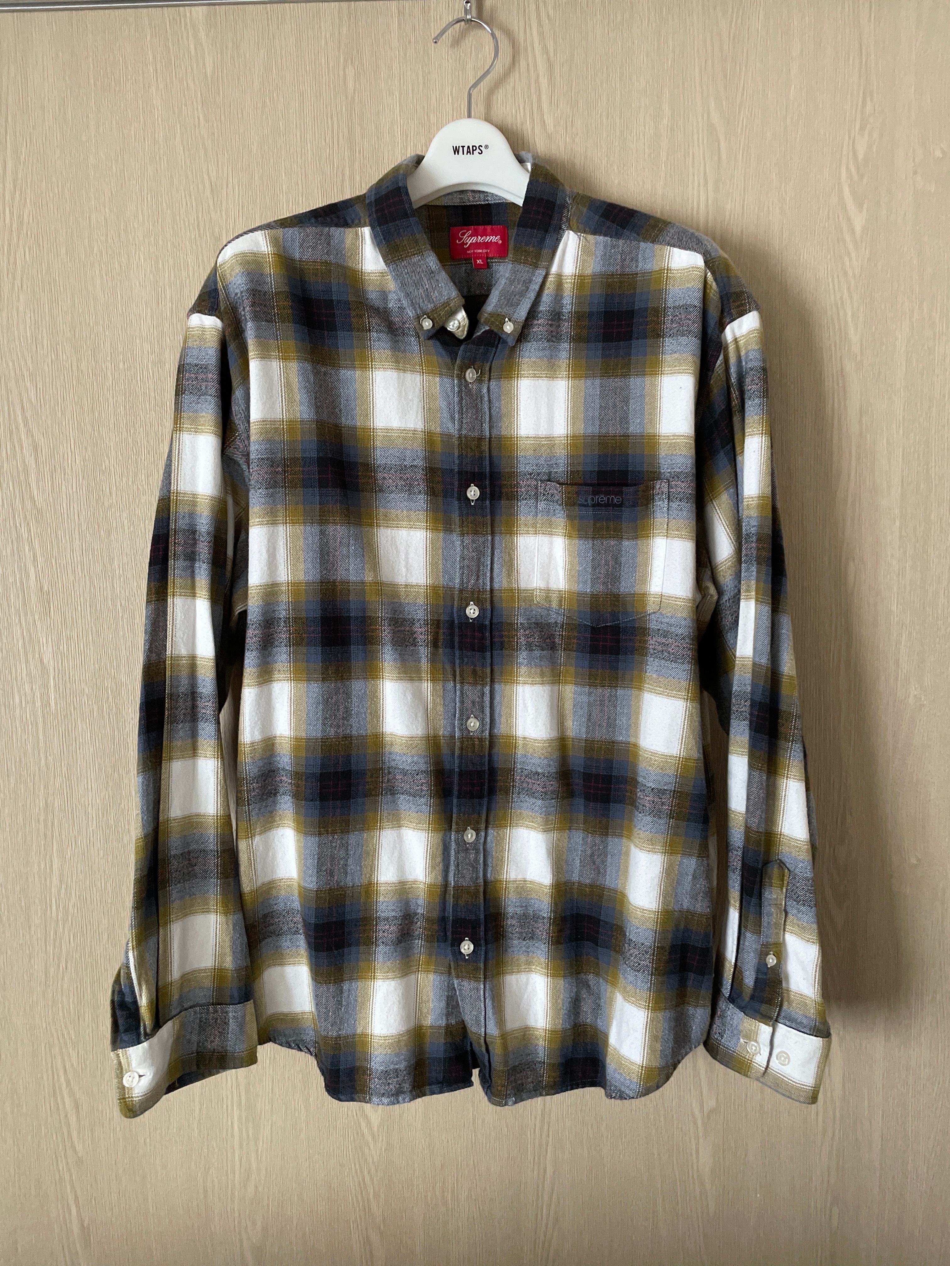 Supreme Brushed Plaid Flannel Shirt "Natural"