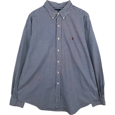 古着 ラルフローレン Ralph Lauren CLASSIC FIT チェック柄 ギンガムチェック 長袖 ボタンダウンチェックシャツ メンズXL相当/eaa614304