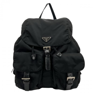 PRADA プラダ リュック ヴェラ テスート B2811 ナイロン ブラック 黒 シルバー金具 レディース【中古品】