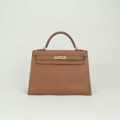 エルメス HERMES ケリー32 ケリー 32 バッグ トートバッグ ショルダーバッグ クシュベル ゴールド Gold ブラウン Brown 茶 ゴールド金具 ハンドバッグ 2Way 新型金具 外縫い