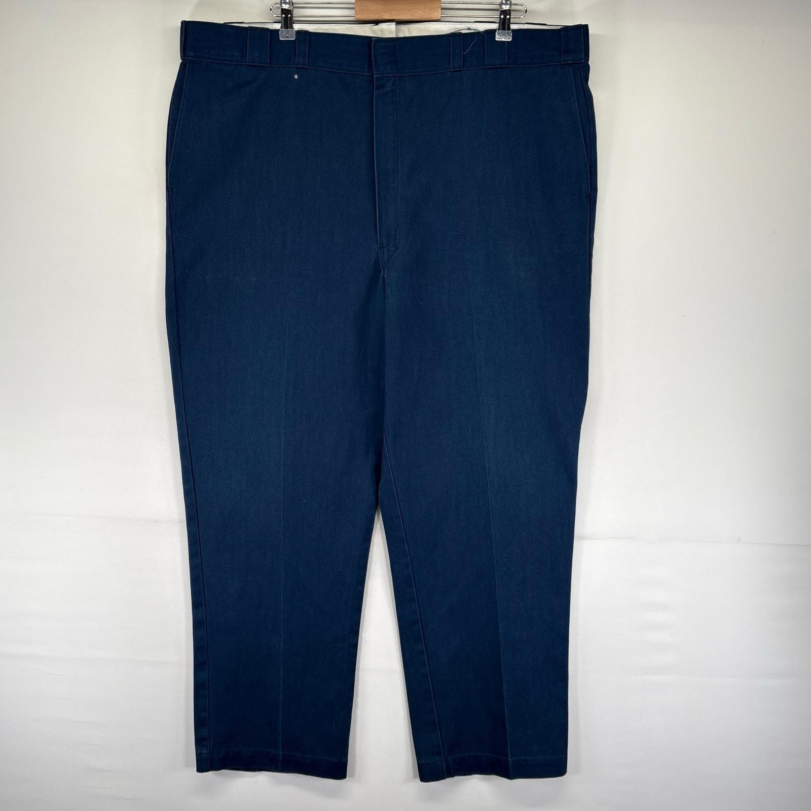 古着 80's/80年代 ヴィンテージ ディッキーズ Dickies USA製 パンツ タロンジップ チビタグ 大きいサイズ W46 L36 ネイビー系 メンズ
