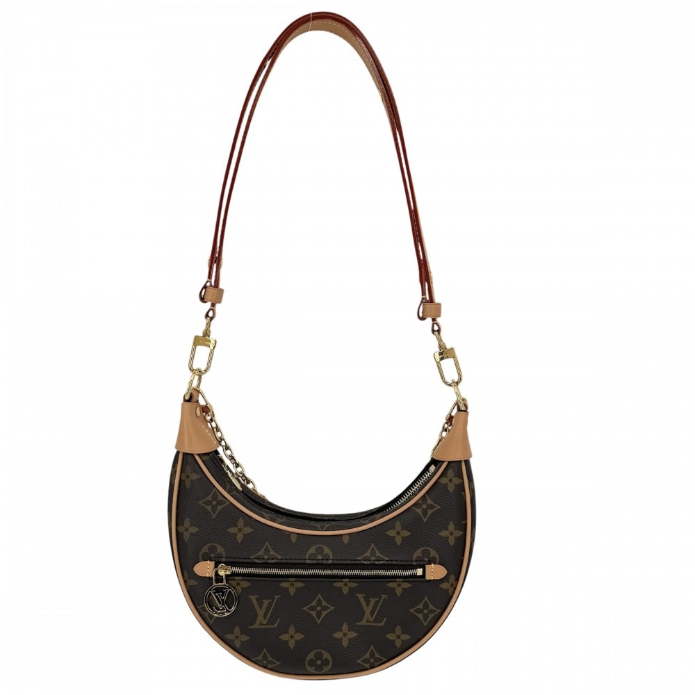 LOUIS VUITTON ルイヴィトン ショルダーバッグ モノグラム ループ 2WAY ハンドバッグ 小さめ かばん 鞄 M81098 ブラウン 茶 ゴールド金具 レディース 美品【中古品】
