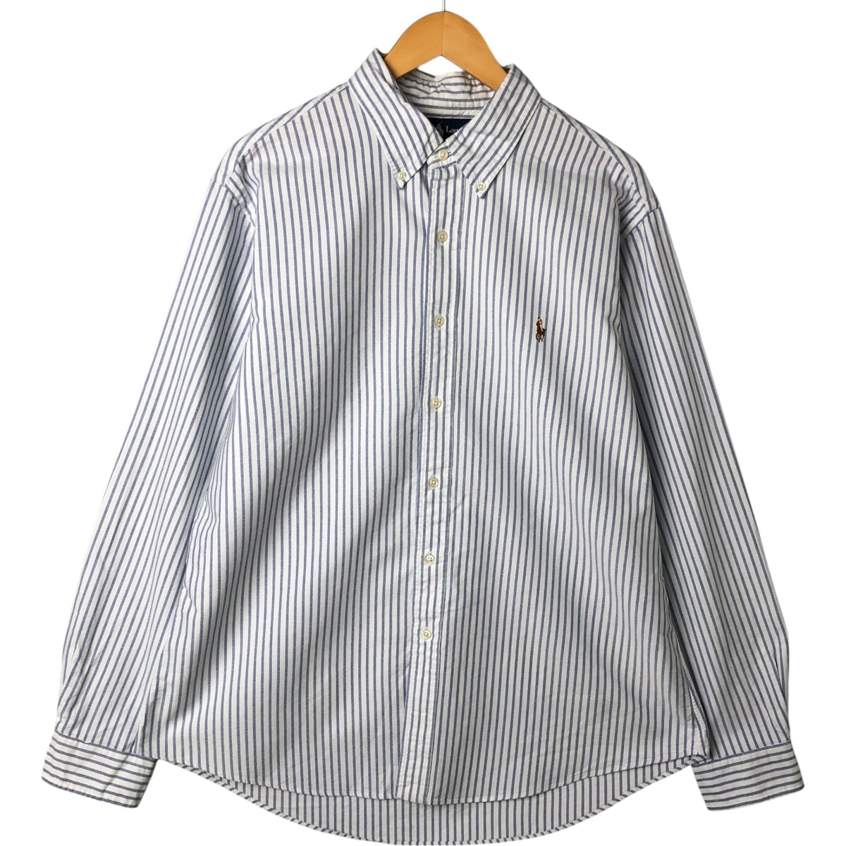 古着 ラルフローレン Ralph Lauren CUSTOM FIT 長袖 ボタンダウンストライプシャツ メンズXL相当/eaa548003