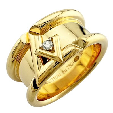 ルイヴィトン LV ヴォルト ワン リング 指輪 13号 18金 K18イエローゴールド ダイヤモンド Q9O58K レディース LOUIS VUITTON 中古