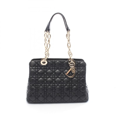 ディオール Dior LADY DIOR レディディオール カナージュ トートバッグ バッグ レザー レディース ブラック系 【中古】
