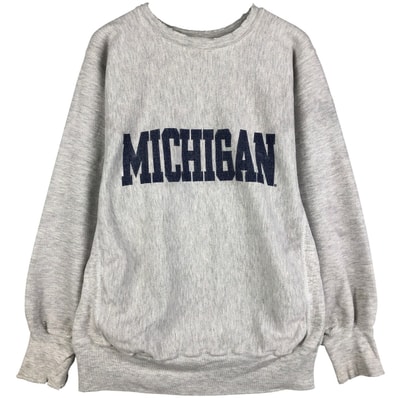 古着 90年代 チャンピオン Champion REVERSE WEAVE リバースウィーブ 刺繍タグ MICHIGAN ミシガン大学 カレッジスウェットシャツ トレーナー メンズM相当 ヴィンテージ/eaa603903