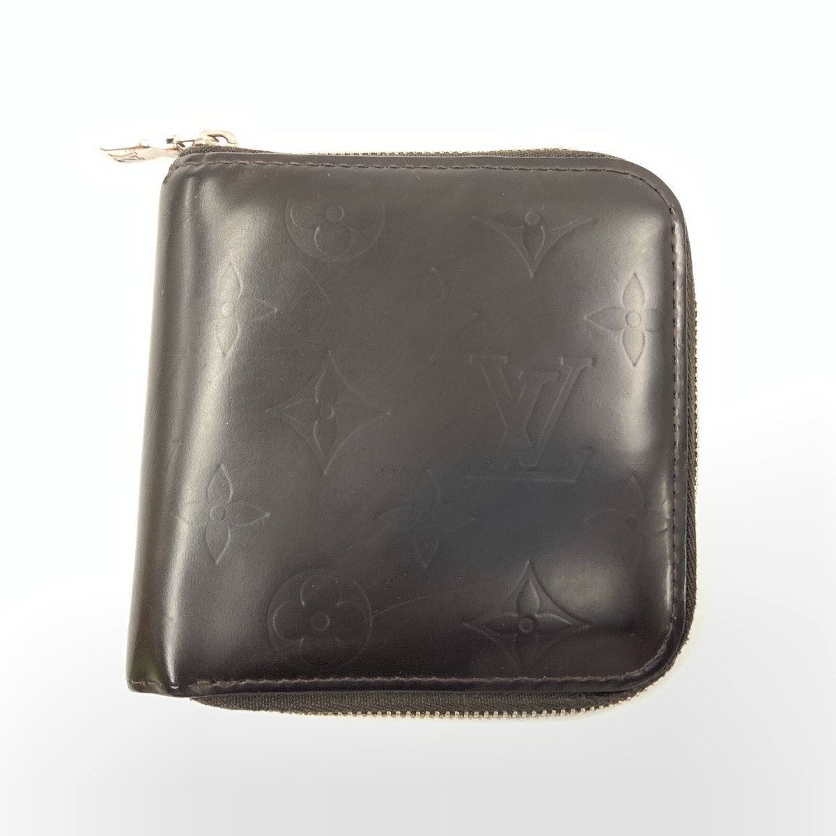 〇〇LOUIS VUITTON ルイヴィトン モノグラム グラセ ポルト ビェ モネ ジップ 二つ折り財布 ダークブラウン M66510 ブラック