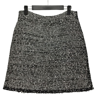 BALENCIAGA バレンシアガ 品番 417434 T7120 ツイード カットオフ タイトスカート ブラック系 サイズ 40 正規品 / B6005