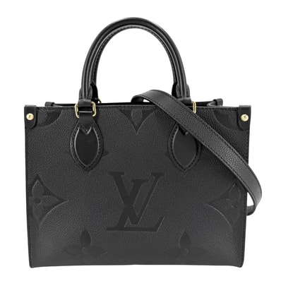 LOUIS VUITTON ルイヴィトン 2WAY オンザゴーPM ハンドバッグ ショルダーバッグ 肩掛け 斜め掛け ミニバック ノワール M45653 モノグラムアンプラント ブラック 黒 ゴールド金具 レディース 美品【中古品】