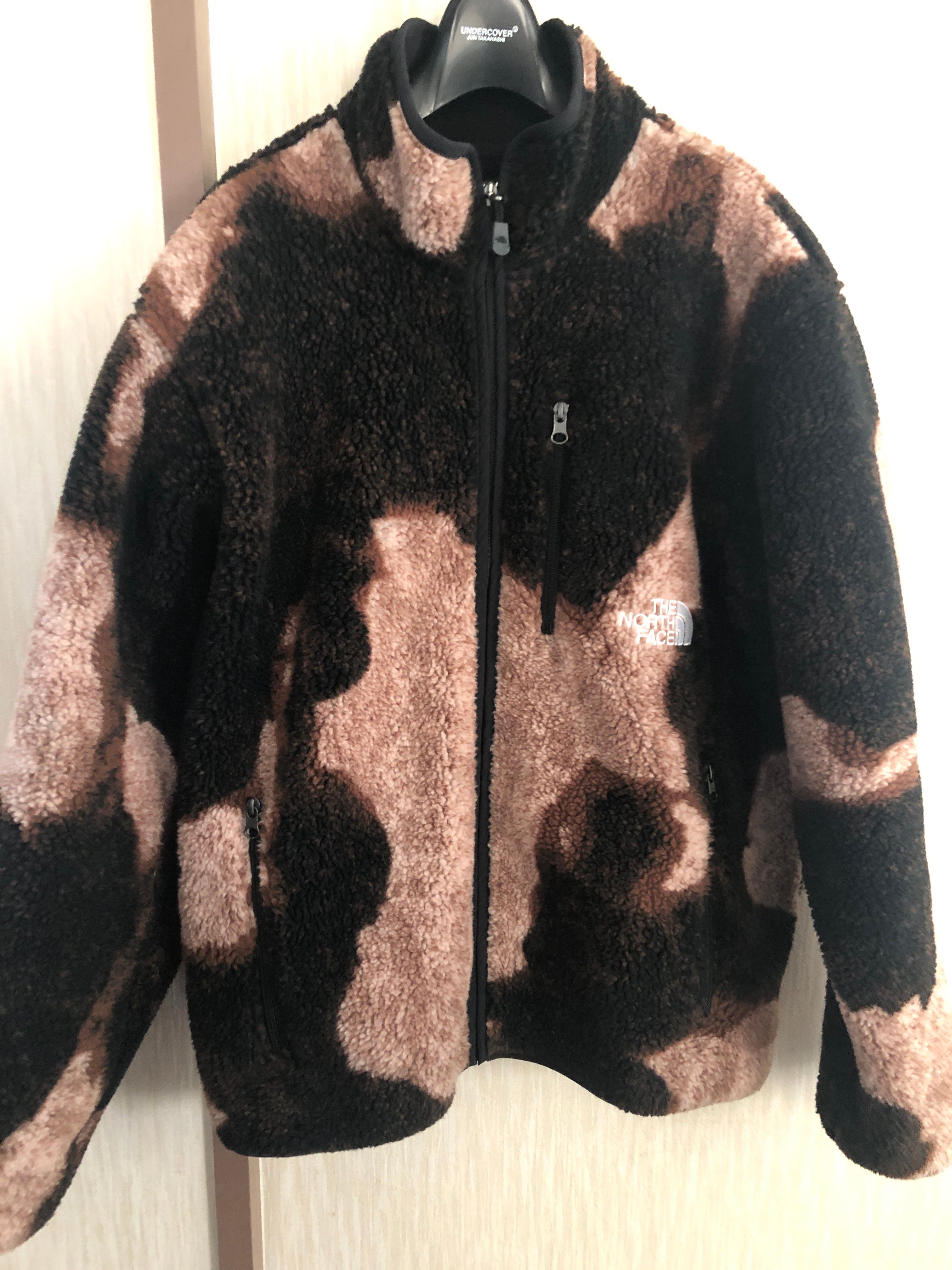 Supreme x The North Face Bleached Denim Print Fleece Jacket "Black"