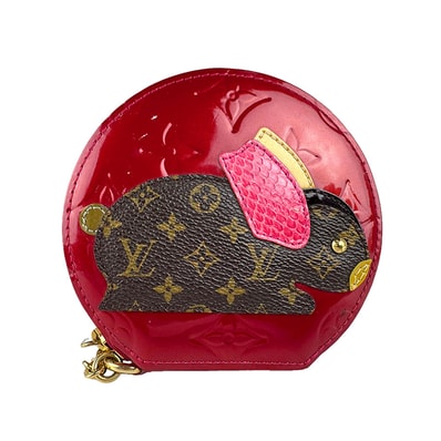 ルイ ヴィトン LOUIS VUITTON コインケース モノグラム ヴェルニ ポルトモネ ラパン モノグラムヴェルニ レッド/ブラウン/イエロー ユニセックス M91389【中古】 z9143