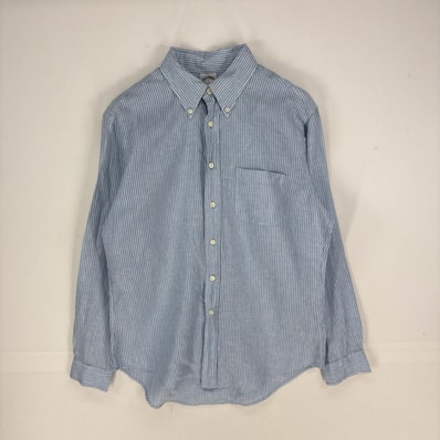 古着 ブルックスブラザーズ Brooks Brothers 長袖シャツ REGENT 胸ポケット 1818 ロングスリーブ L ブルー系 ストライプ メンズ