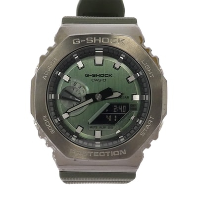 CASIO G-SHOCK カシオ ジーショック 時計 GM-2100B-3AJF 2100 Series メタル ステンレス八角形ベゼル ウォッチ 腕時計 グリーン系【中古】