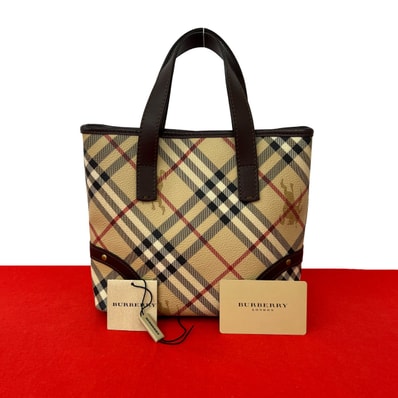 BURBERRY バーバリー ノバチェック シャドーホース 柄 レザー PVC ハンドバッグ ブラウン
11815