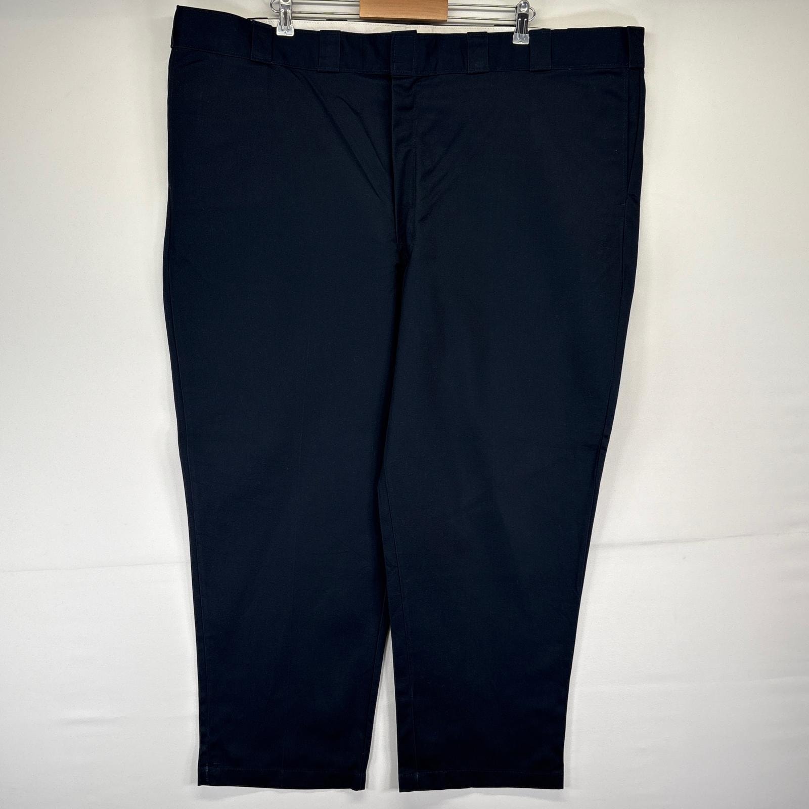 古着 ディッキーズ Dickies ワークパンツ 874 ワンポイントロゴ 長ズボン チノパン 大きいサイズ w52 L30  ブラック メンズ