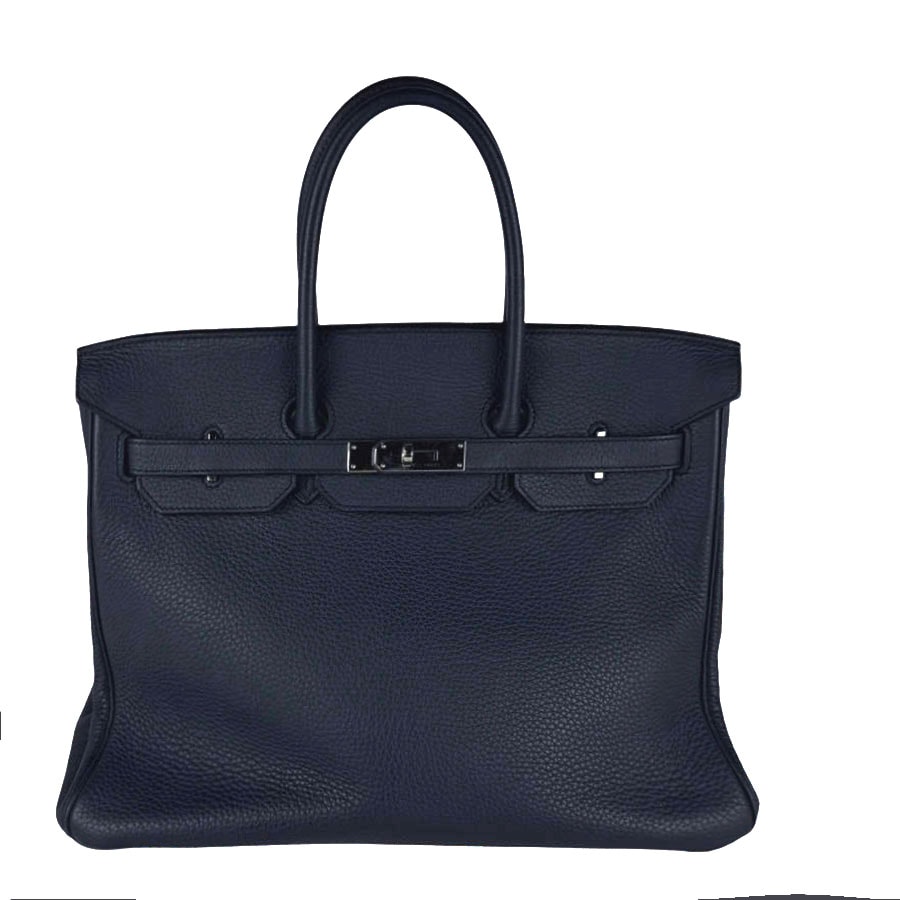 エルメス HERMES ハンドバッグ バーキン35 トリヨンクレマンス ブルーインディゴ シルバー ユニセックス【中古】 z10990