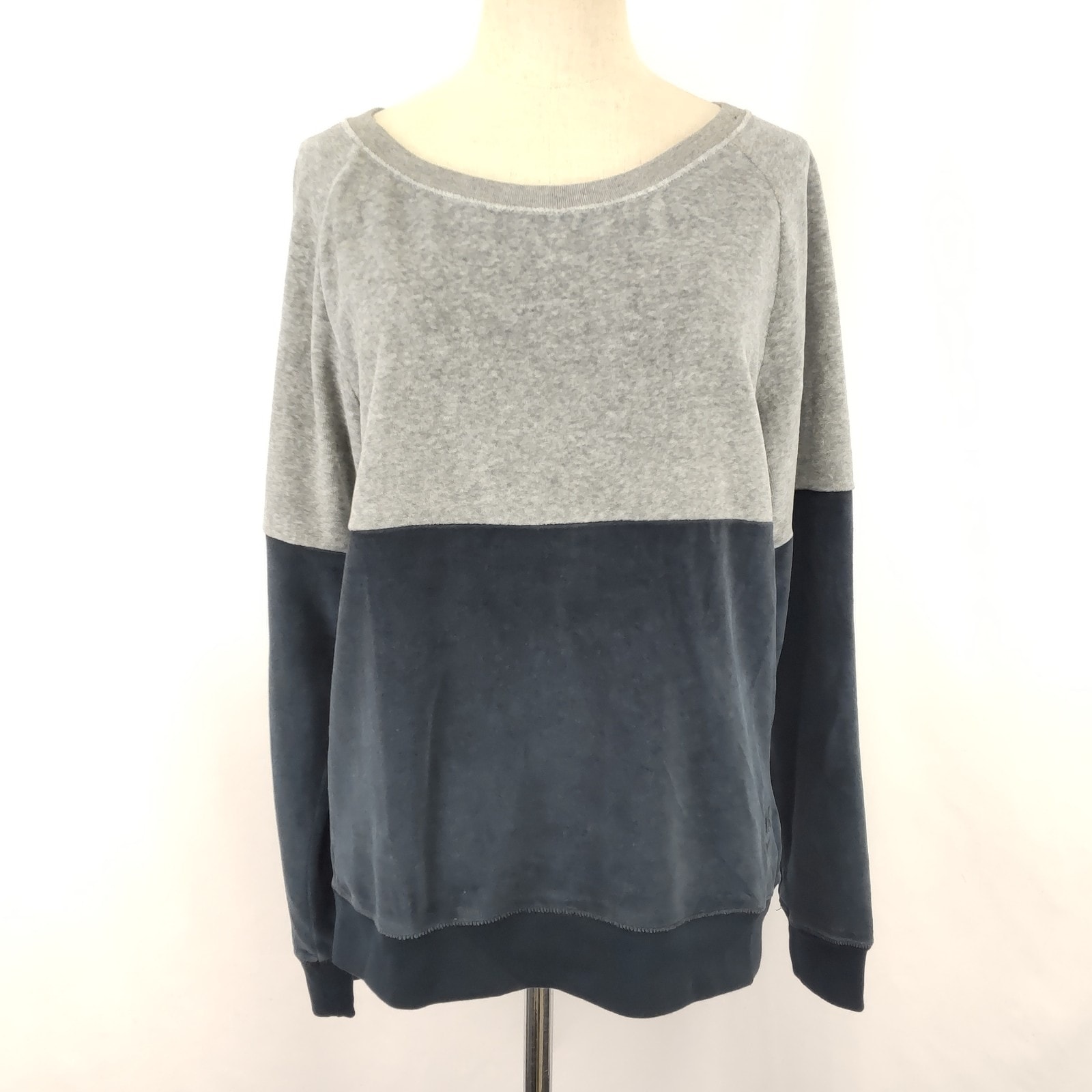NIKE/ナイキ★長袖スウェットTシャツ/セーター【レディースM/グレー×ネイビー/ツートン】トレーナー/Tops/Sweat◆BJ157-c