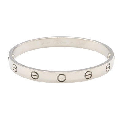 カルティエ CARTIER ラブブレス ブレスレット アクセサリー K18WG(ホワイトゴールド) レディース シルバー系 B6005600 【中古】