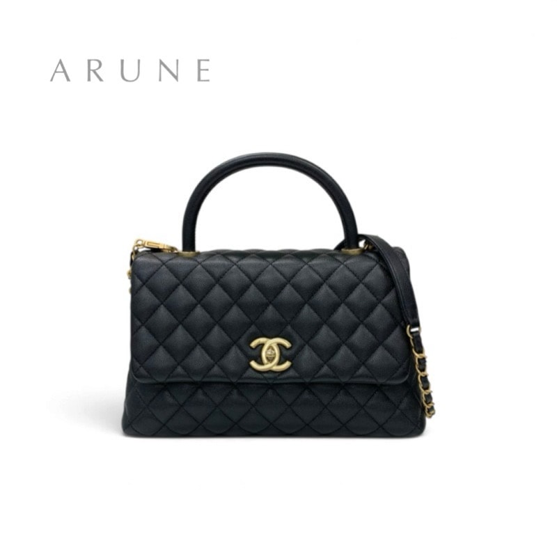シャネル CHANEL ココハンドル 29 バッグ ショルダーバッグ ブラック ゴールド ハンドバッグ ココマーク ターンロック マトラッセ