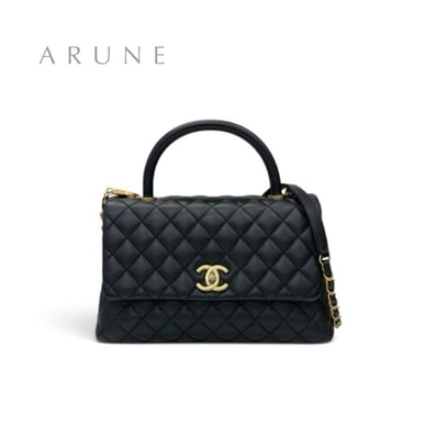 シャネル CHANEL ココハンドル 29 バッグ ショルダーバッグ ブラック ゴールド ハンドバッグ ココマーク ターンロック マトラッセ