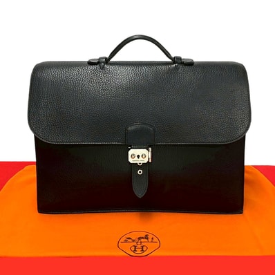 HERMES エルメス サックアデペッシュ 41 フィヨルド ビジネスバッグ ブラック
nj7-5