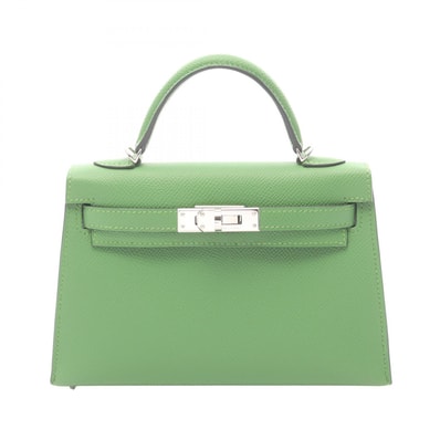 エルメス HERMES ミニケリー2 外縫い 2WAY ハンドバッグ バッグ レザー ヴォーエプソン ヴォーエプソン ヴェールユッカ B刻印(2023年製造) レディース グリーン系 【中古】
