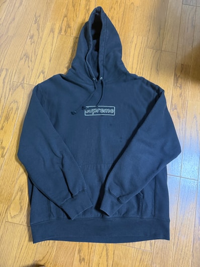 Supreme x KAWS Chalk Logo Hooded Sweatshirt "Black"(2021)