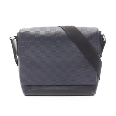 ルイ・ヴィトン LOUIS VUITTON ディストリクトPM ショルダーバッグ バッグ レザー ダミエ・アンフィニ コスモス メンズ ネイビー系 N41285 【中古】