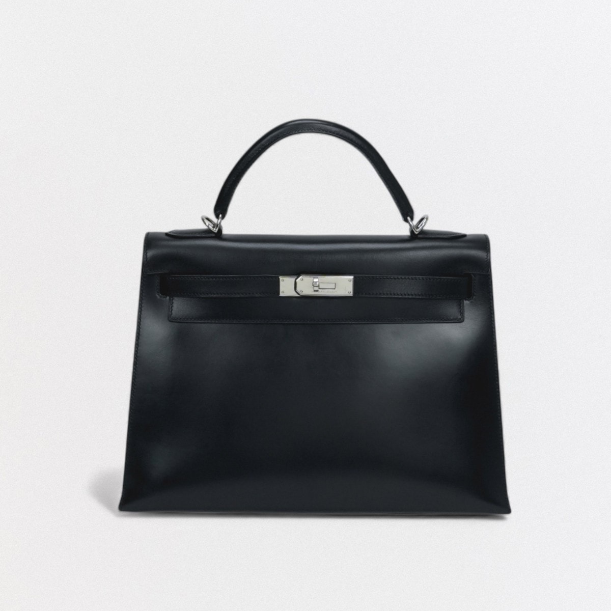 エルメス HERMES ケリー32 ケリー 32 バッグ トートバッグ ショルダーバッグ ボックスカーフ ノワール Noir ブラック Black 黒 シルバー金具 ハンドバッグ 2Way 外縫い V字金具