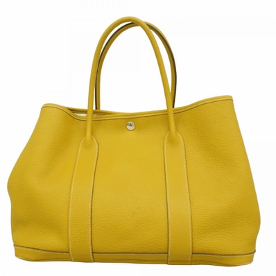 【6de5537】エルメス トートバッグ ガーデンパーティPM ネゴンダ カルダモン シルバー金具 □K刻印【中古】レディース