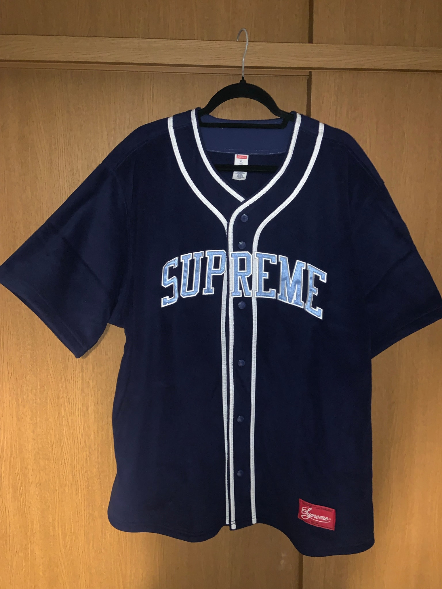 Supreme Polartec Baseball Jersey "Navy"