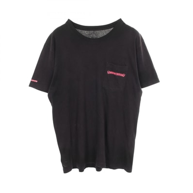 クロムハーツ CHROME HEARTS バックロゴ ポケット付き 半袖Tシャツ 衣料品 トップス コットン メンズ ブラック系 / ピンク系 【中古】