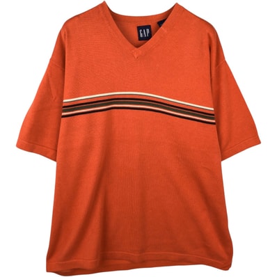 古着 90年代 ギャップ GAP オールドギャップ Vネック 半袖 コットンニットセーター メンズM相当 ヴィンテージ/eaa644084