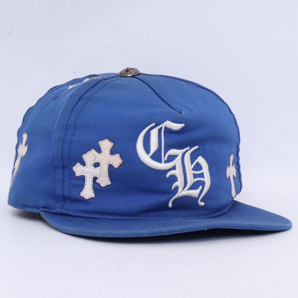 Chrome Hearts CH Hat Cross Patch Baseball Cap "Blue/White"