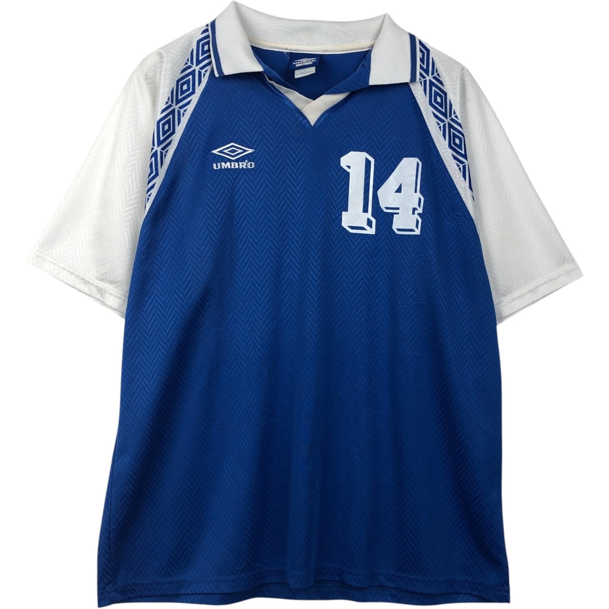 D (傷や汚れあり)】古着 90年代 アンブロ UMBRO 青タグ ツートン V