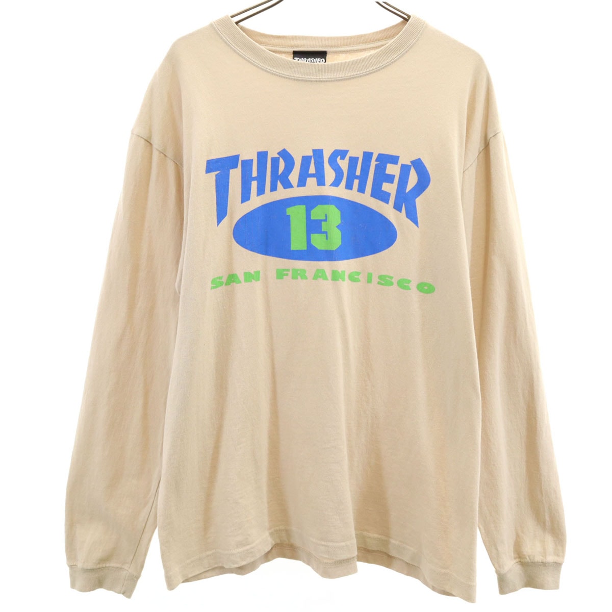 THRASHER スラッシャー 長袖 Tシャツ L ベージュ ロンT