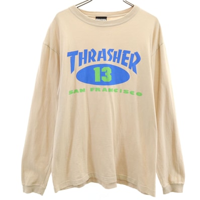 THRASHER スラッシャー 長袖 Tシャツ L ベージュ ロンT