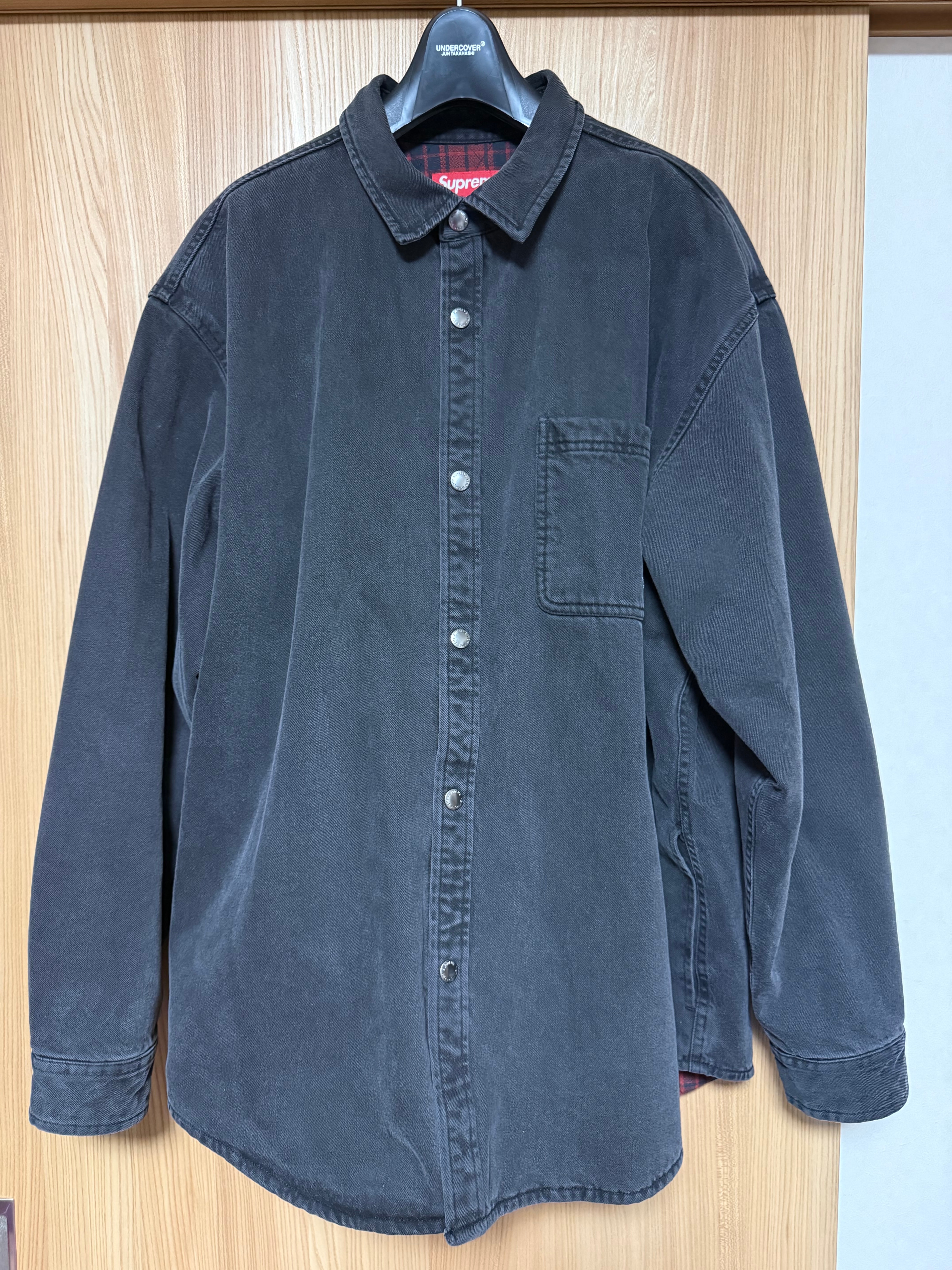 Supreme Quilted Lined Denim Snap Shirt "Black"