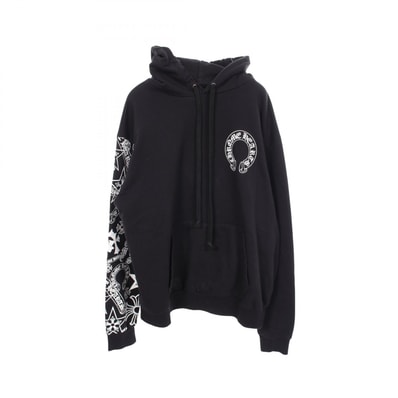 クロムハーツ CHROME HEARTS アームステンシル パーカー 衣料品 トップス コットン メンズ ブラック系 【中古】