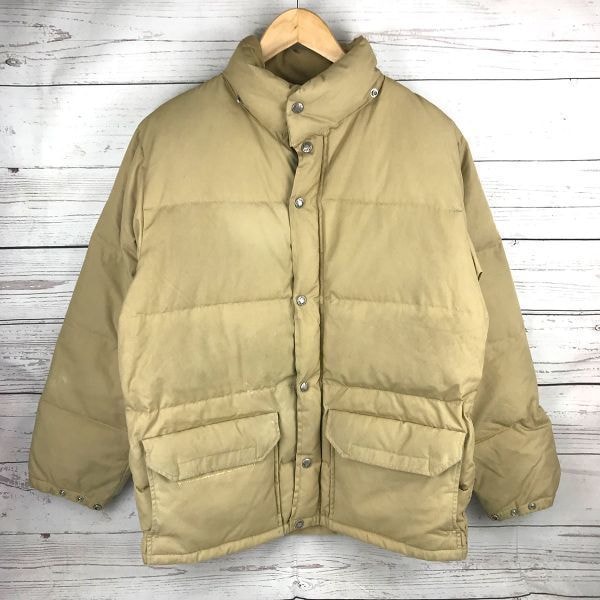 70s-80s/USA製ビンテージ★THE NORTH FACE★茶タグ/TALONジップ/ダウンジャケット【メンズM/茶/ベージュブラウン】◆2o02