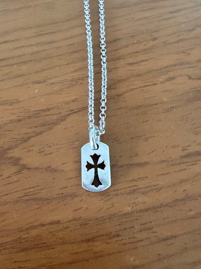 Chrome Hearts Dog Tag Tiny Cut Out Cross "Silver"