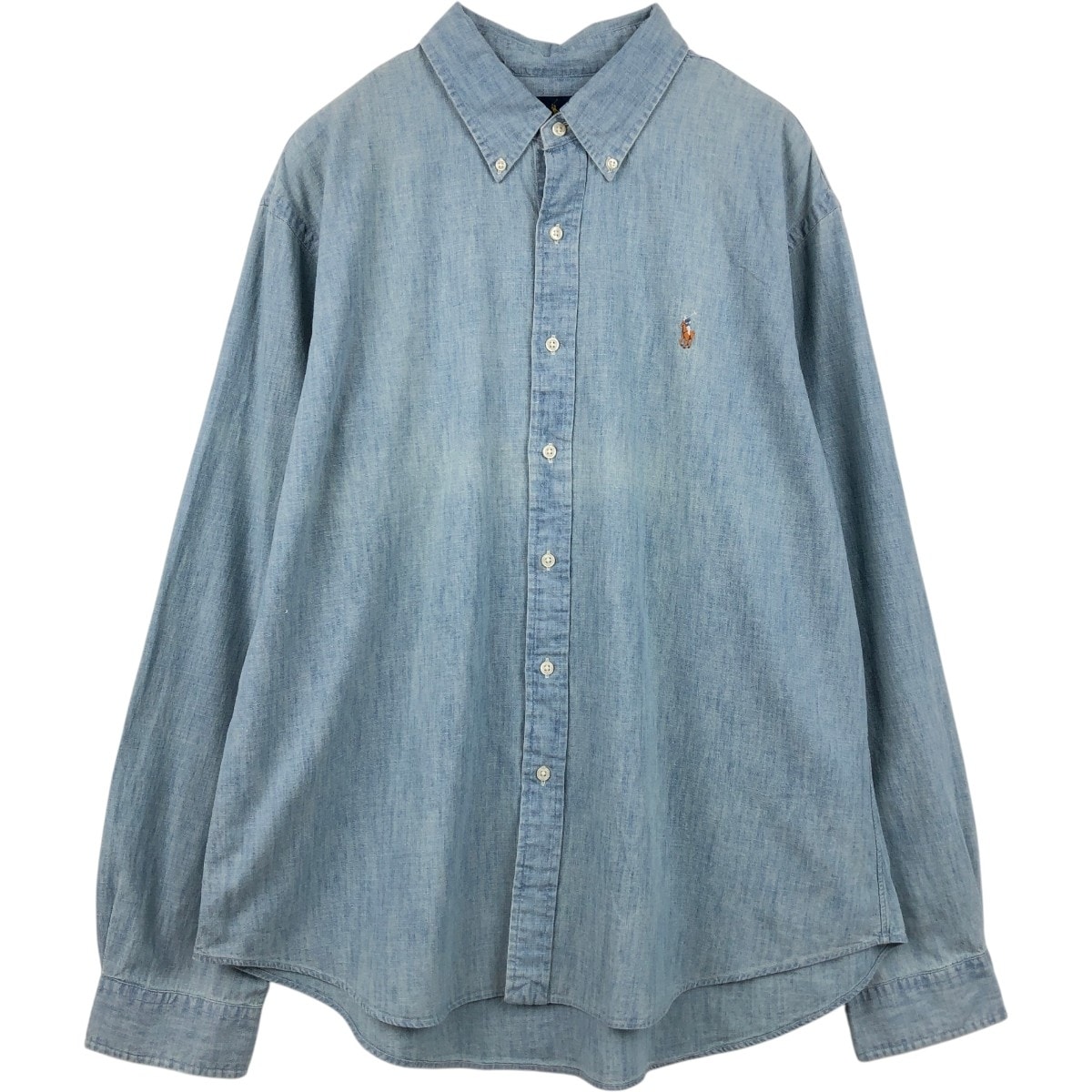 古着 ラルフローレン Ralph Lauren SLIM FIT ボタンダウン 長袖 シャンブレーシャツ メンズXL相当/eaa678450