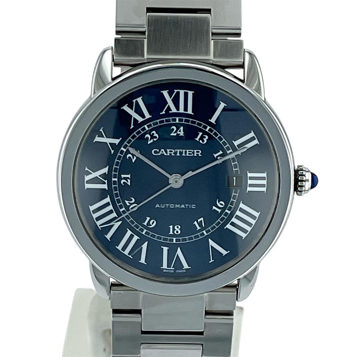 CARTIER カルティエ ロンド ソロ オート 42mm ブルー XL 腕時計 WSRN0023 ステンレス シルバー  自動巻き メンズ【中古】