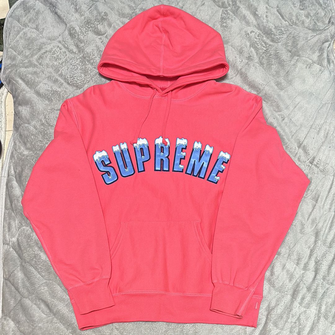 Supreme Icy Arc Hooded Sweatshirt "Bright Coral"