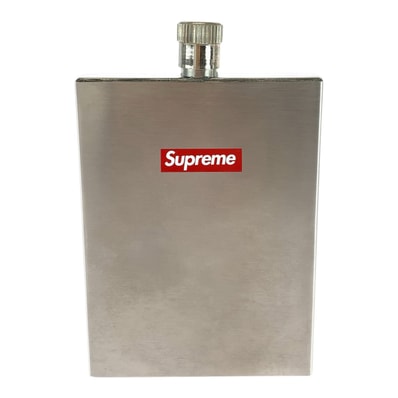美品 Supreme シュプリーム シルバー レッド ホワイト ステンレススチール 水筒 フラスク スキットル 604490 【中古】