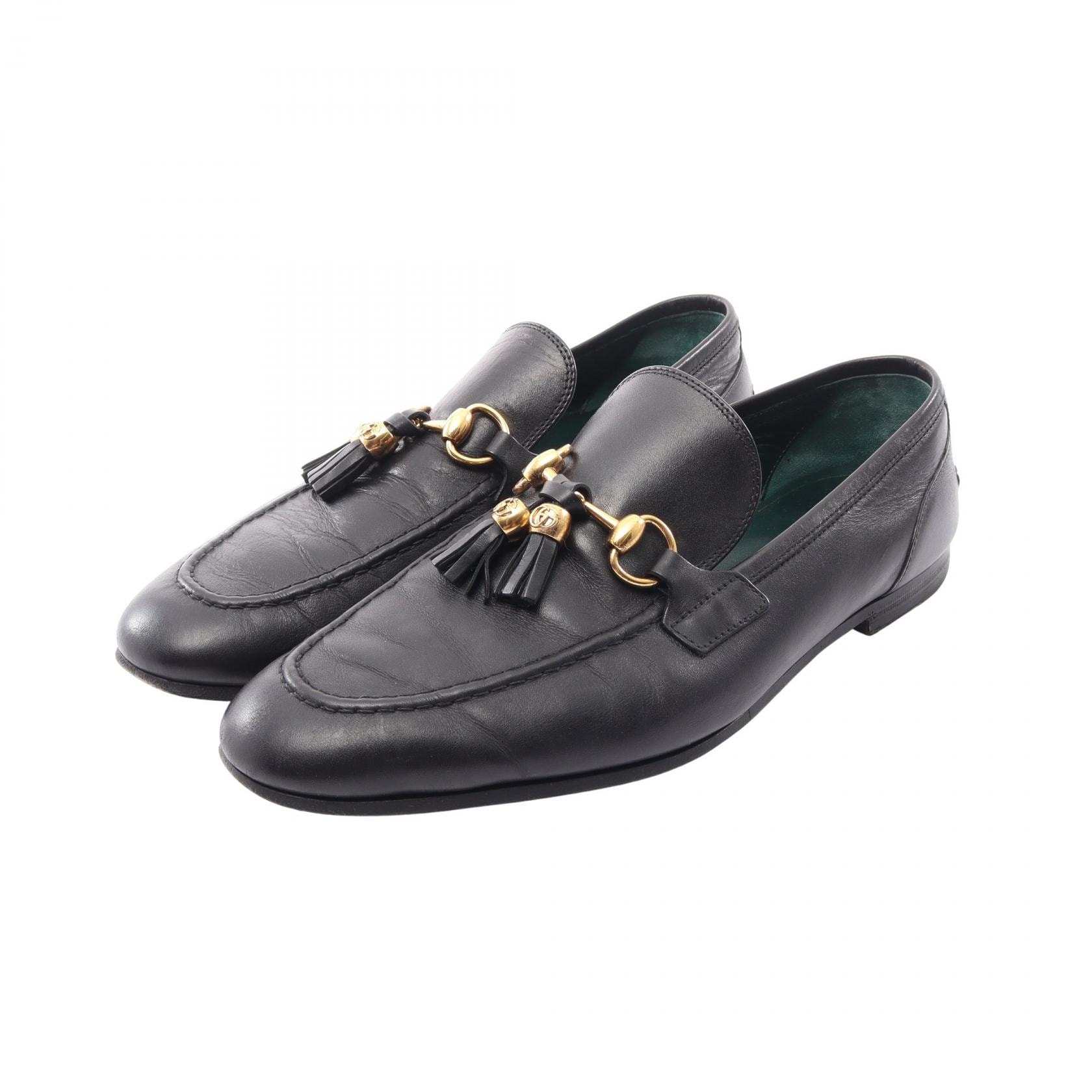 グッチ GUCCI ホースビット タッセル ローファー 靴 レザー メンズ ブラック系 【中古】