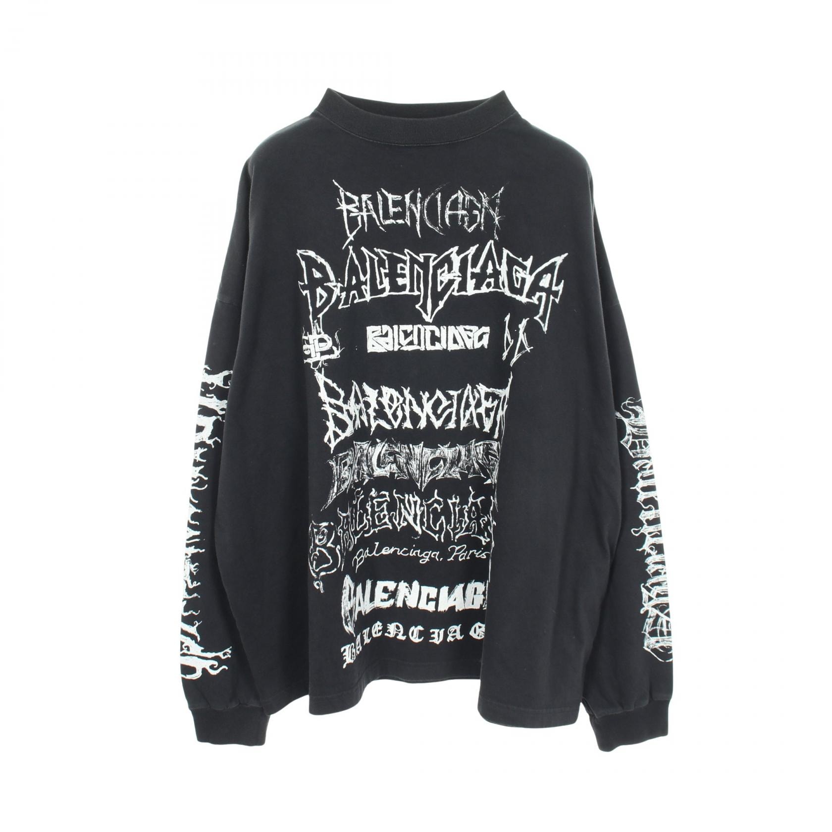 バレンシアガ BALENCIAGA DIY METAL 長袖Tシャツ 衣料品 トップス コットン メンズ レディース ブラック系 699191 【中古】