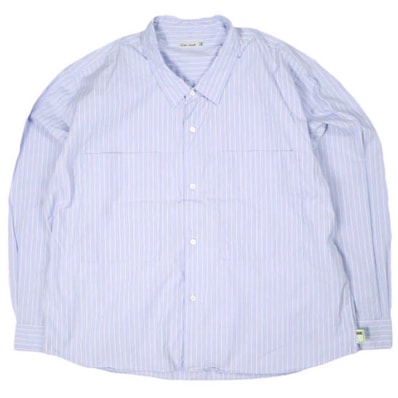SSZ エスエスズィー 25AW W/ATN SHIRTS ルーズネックストライプシャツ 11-11-1329-139 M BLUE STRIPE LOOSE NECK SHIRT 長袖 BEAMS トップス g25982