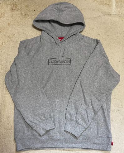 Supreme KAWS Chalk Logo Hooded Sweatshirt "Grey"(2021)